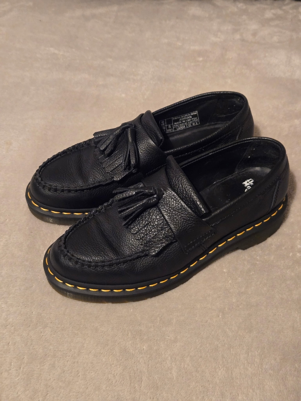 Dr. Martens Black Leather Tassel Adrian Loafers Womens 8 - Picture 3 of 5